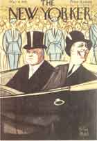 New Yorker Cover, Smiling FDR & Glum Herbert Hoover